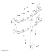 NeoMounts FPMA-D935D4 Monitor Arm Desk Mount - For Four 10-27" Monitor Screens Monitor Arm Desk Mount NeoMounts