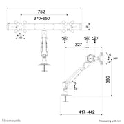 NeoMounts FPMA-D940DG Monitor Arm Desk Mount - For Two 10-24" Monitor Screens Monitor Arm Desk Mount NeoMounts