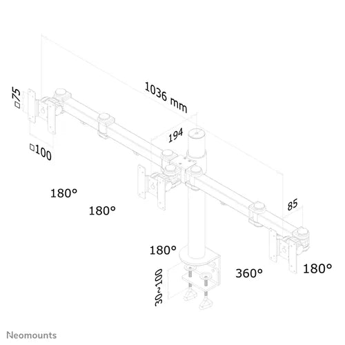 Neomounts FPMA-D960D3 10-21" Monitor Arm Desk Mount Monitor Arm Desk Mount NeoMounts