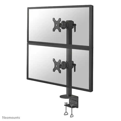 Neomounts 17" - 49" Dual Monitor Curved LCD Desk Pole Mount | FPMA-D960DVBLACKPLUS Monitor Arm Desk Mount NeoMounts