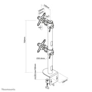 Neomounts 17" - 49" Dual Monitor Curved LCD Desk Pole Mount | FPMA-D960DVBLACKPLUS Monitor Arm Desk Mount NeoMounts