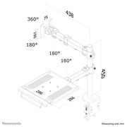 NeoMounts FPMA-D960NOTEBOOK Monitor/Laptop Desk Mount - For 10-27" Screens Table Stand NeoMounts