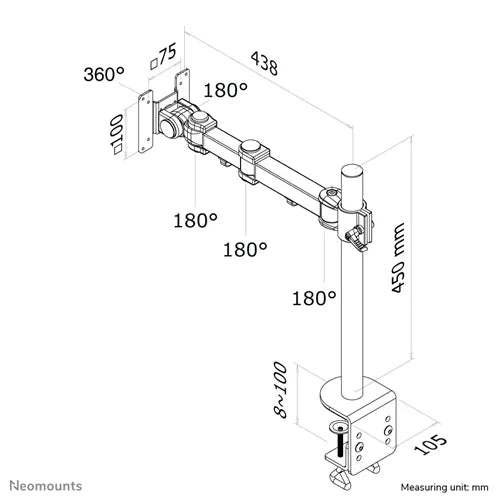 Neomounts FPMA-D960 10-30" Monitor Arm Desk Mount Monitor Arm Desk Mount NeoMounts