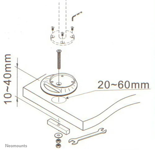 NeoMounts FPMA-D9GROMMET Desk Mount Grommet Plate Mounting Accessory NeoMounts