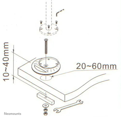 NeoMounts FPMA-D9GROMMET Desk Mount Grommet Plate