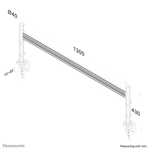 NeoMounts FPMA-DTB100 Toolbar Desk Mount - For Up To Three 10-24" Monitor Screen Table Stand NeoMounts