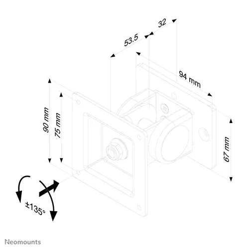 NeoMounts FPMA-DTBW100 Toolbar Mount - For Single 10-30" Screen Mounting Kit NeoMounts