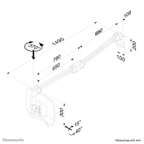 NeoMounts 10" - 27" Medical Wall Mount | FPMA-HAW200 Wall Mount Bracket NeoMounts