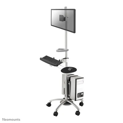 Neomounts 10" - 27" Mobile Work Station Floor Stand/Trolley | FPMA-MOBILE1800 Large Flat Screen Display Trolley NeoMounts
