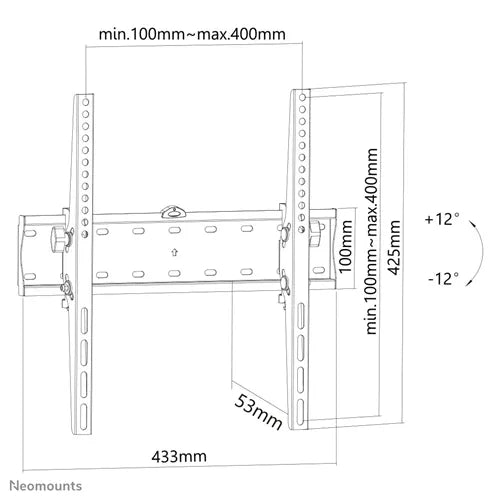Neomounts 32" - 55" Screen Wall Mount Bracket | FPMA-W350BLACK Wall Mount Bracket NeoMounts