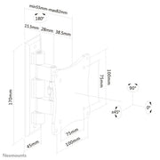 Neomounts FPMA-W810 10"-27" Screen Wall Mount Bracket - Swivel Wall Mount Bracket NeoMounts