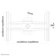 Neomounts LED-WR100BLACK 360° Rotating Screen Wall Mount Bracket - For 37" - 75" Screens Wall Mount Bracket NeoMounts