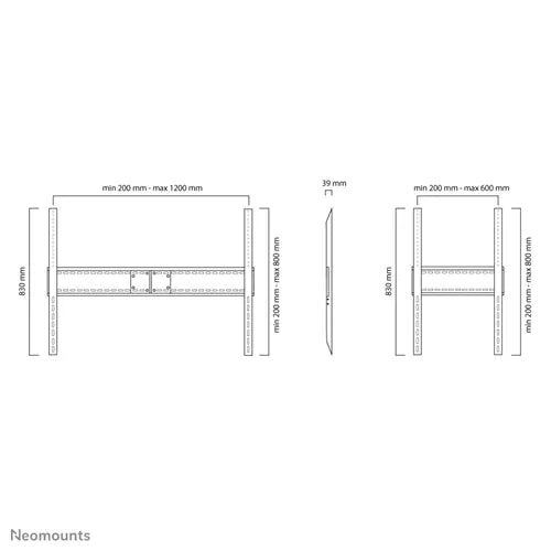 Neomounts LFD-W1500 60"-100" Wall Mount Bracket Wall Mount Bracket NeoMounts
