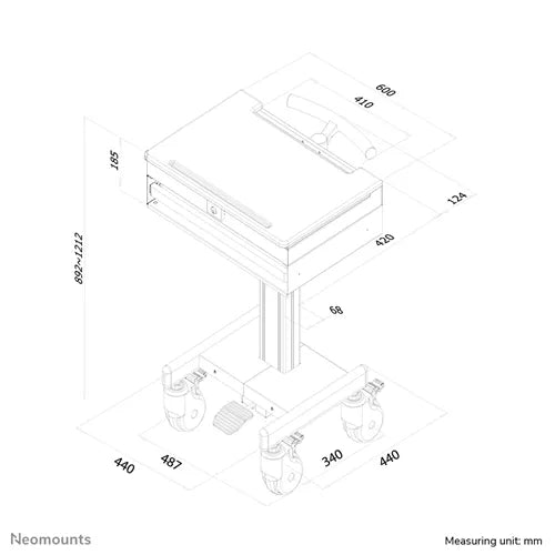 Neomounts MED-M100 Medical Work Station Mobile Trolley NeoMounts
