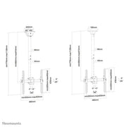 Neomounts 32" - 60" Screen Ceiling Mounts with 56-91 cm | NM-C440BLACK Ceiling Mount Bracket NeoMounts