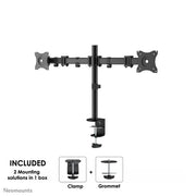 Neomounts 10"-27" Dual LCD Desk Mount | NM-D135DBLACK Monitor Arm Desk Mount NeoMounts