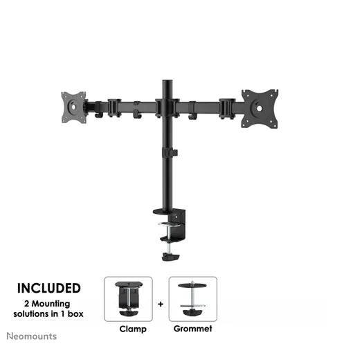 Neomounts 10"-27" Dual LCD Desk Mount | NM-D135DBLACK Monitor Arm Desk Mount NeoMounts