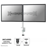 NeoMounts NM-D135DSILVER Monitor Arm Desk Mount - For Two 10-27" Screen