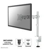 NeoMounts NM-D135SILVER Monitor Arm Desk Mount - For 10-30" Screen