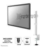 NeoMounts NM-D135SILVER Monitor Arm Desk Mount - For 10-30" Screen Monitor Arm Desk Mount NeoMounts