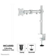 NeoMounts NM-D135SILVER Monitor Arm Desk Mount - For 10-30" Screen Monitor Arm Desk Mount NeoMounts