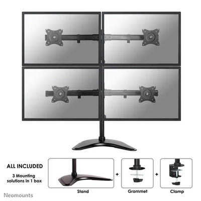 Neomounts 10" - 27" Quad Monitor Desk Mount | NM-D335D4BLACK NeoMounts Mounts NeoMounts