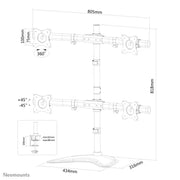 Neomounts 10" - 27" Quad Monitor Desk Mount | NM-D335D4BLACK Monitor Arm Desk Mount NeoMounts