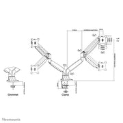 NeoMounts 10"-32" Dual Monitor Arm Desk Mount | NM-D750DSILVER Monitor Arm Desk Mount NeoMounts