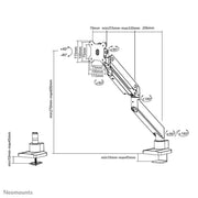 Neomounts 10" - 49" Monitor Arm Desk Mount for Curved Screens | NM-D775WHITEPLUS Monitor Arm Desk Mount NeoMounts
