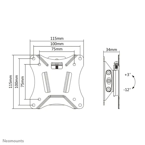 NeoMounts 10" - 30" TV/Monitor Wall Mount | NM-W60BLACK Wall Mount Bracket NeoMounts