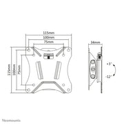 NeoMounts 10" - 30" TV/Monitor Wall Mount | NM-W60BLACK Wall Mount Bracket NeoMounts