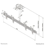 Neomounts NMPRO-CMB2 32"-55"/65", 114 cm Pole Dual Ceiling Menu Board Mount Ceiling Mount Bracket NeoMounts