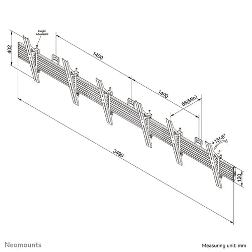 Neomounts NMPRO-WMB3 32"-55"/65" Menu Board Wall Mount Wall Mount Bracket NeoMounts