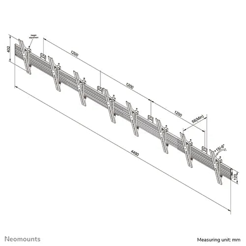 Neomounts NMPRO-WMB4 32"-55"/65" Menu Board Wall Mount Wall Mount Bracket NeoMounts