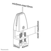 NeoMounts NS-CLMP25BLACK Desk Clamp Set (2 pcs) Mounting Accessory NeoMounts