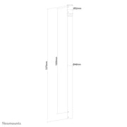 NeoMounts NS-EP100BLACK Extension Pole Ceiling Mount Ceiling Mount Bracket NeoMounts