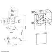 Neomounts 37" - 70" Monitor/TV Floor Stand/Trolley | NS-M1250WHITE Mobile Trolley NeoMounts