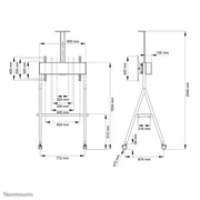 NeoMounts NS-M1500WHITE Rolling Floor Stand - For 32-65" Screen Mobile Trolley NeoMounts