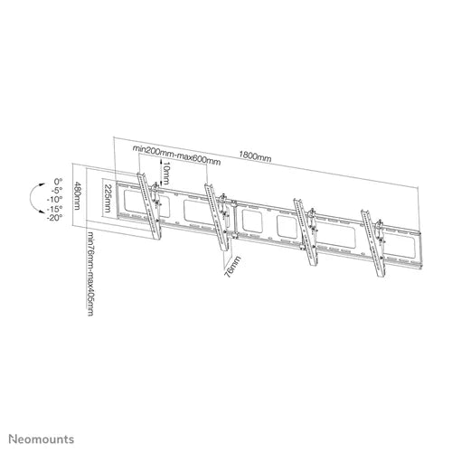 Neomounts NS-WMB200BLACK 40"-52" Menu Board Mount Bracket Wall Mount Bracket NeoMounts