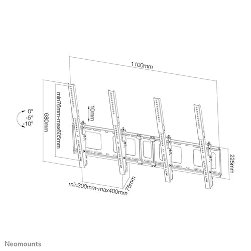 Neomounts NS-WMB200PBLACK 40"-52" Menu Board Wall Mount Wall Mount Bracket NeoMounts