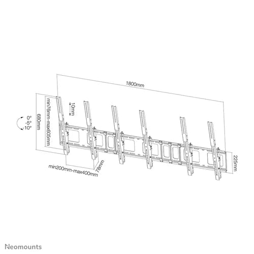 Neomounts NS-WMB300PBLACK 40"-52" Menu Board Wall Mount Wall Mount Bracket NeoMounts