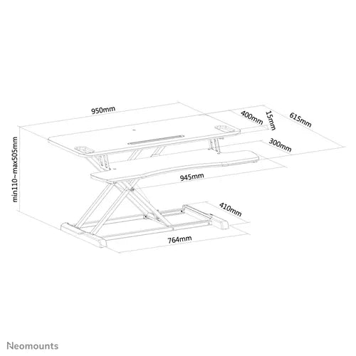 NeoMounts NS-WS300BLACK Sit-Stand Workstation Table Stand NeoMounts