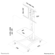 Neomounts 27" - 70" Monitor/TV Floor Stand/Trolley | PLASMA-M1800E Mobile Trolley NeoMounts