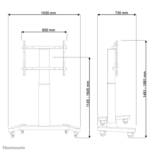 Neomounts 42"- 100" Motorised Display Trolley | PLASMA-M2250BLACK Motorised Trolley NeoMounts