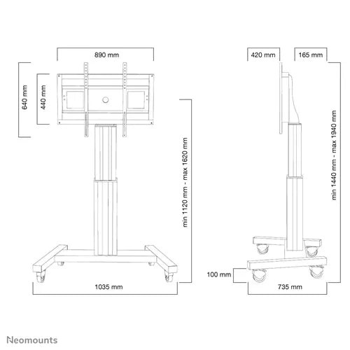 Neomounts PLASMA-M2500BLACK Motorised Floor Stand - For 42"-100" Screen