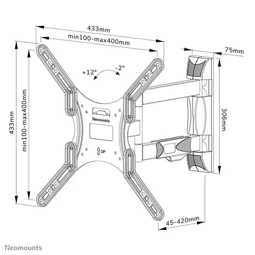 Neomounts WL40-550BL14 32-55" Screen Wall Mount Bracket Wall Mount Bracket NeoMounts