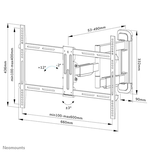 Neomounts 40" - 65" Screen Wall Mount Bracket | WL40-550BL16 Wall Mount Bracket NeoMounts