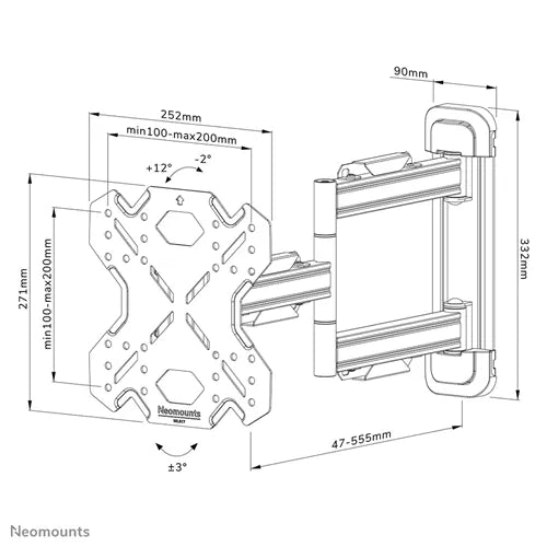 Neomounts 32"-55" Screen Wall Mount Bracket | WL40S-850BL12 Wall Mount Bracket NeoMounts