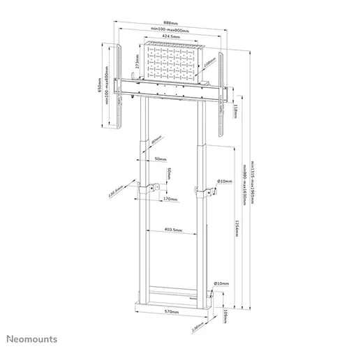 Neomounts 37"-100" Screen Floor to Wall Mount Bracket | WL55-875BL1 Floor to Wall Mount Bracket NeoMounts