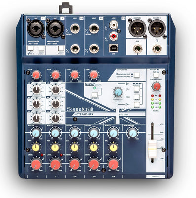 Soundcraft Notepad-8FX Small-format Analog Mixing Console with USB I/O and Lexicon Effects Audio Mixer Soundcraft